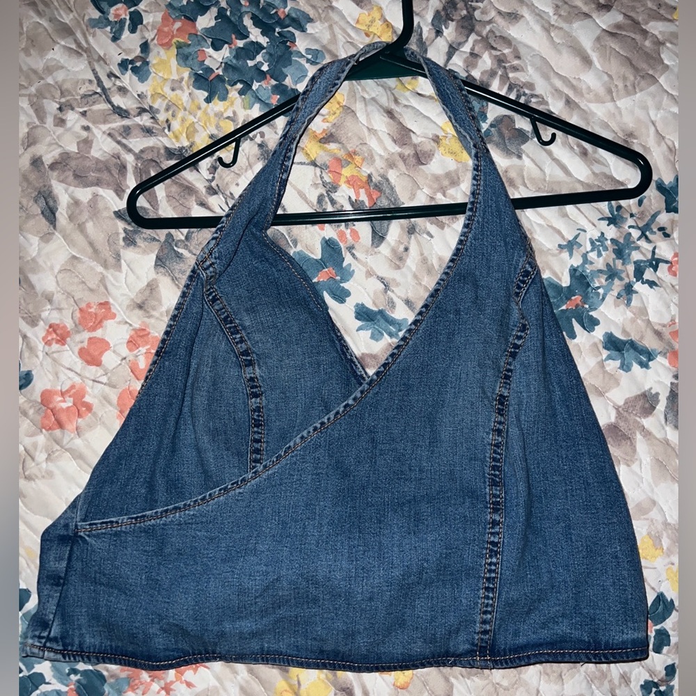 ZARA| DENIM WRAP HALTER - Picture 4 of 7